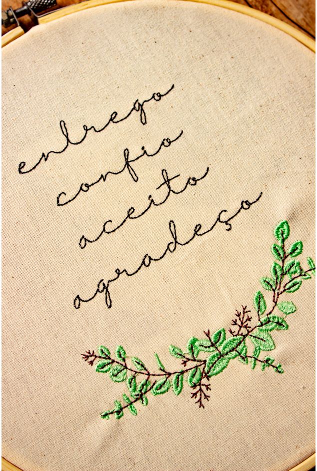 Bastidor Bordado Entrego, Confio, Aceito e Agradeco Florir  Mimo Galeria -1-